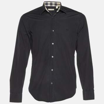 Pre Owned Burberry Brit Black Cotton Long Sleeve Shirt M