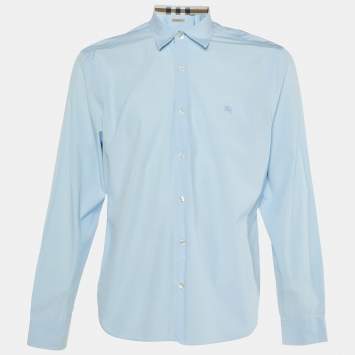 Burberry Brit Blue Cotton Button Front Shirt XL 