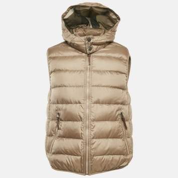 Burberry Brit Beige Nylon Hooded Down Vest L