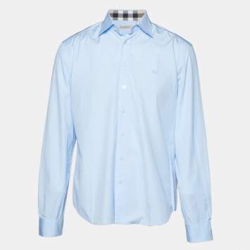 Pre Owned Burberry Brit Blue Cotton Long Sleeve Shirt XL