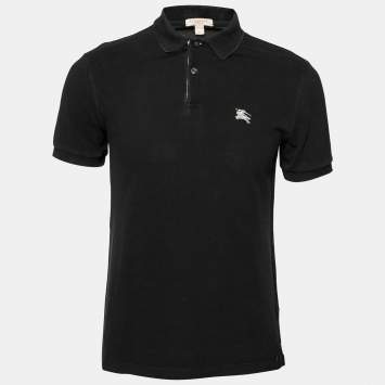 Pre Owned Burberry Brit Black Cotton Pique Short Sleeve Polo T-Shirt M