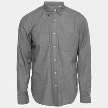 Pre Owned Burberry Brit Grey Cotton Button-Front Shirt L