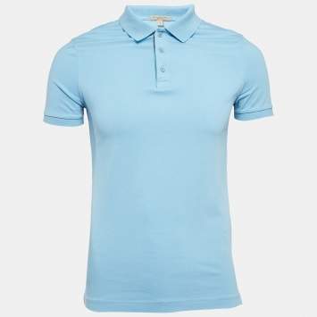 Pre Owned Burberry Brit Blue Cotton Half Sleeve Polo T-Shirt S
