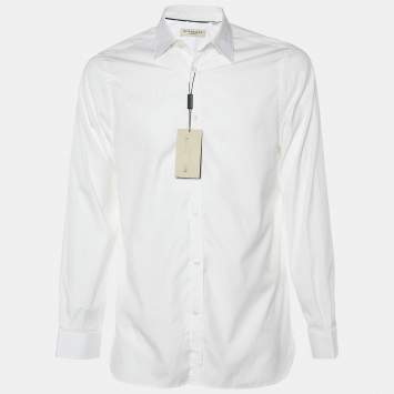 Pre Owned Burberry White Cotton Button Front Treyforth Shirt M