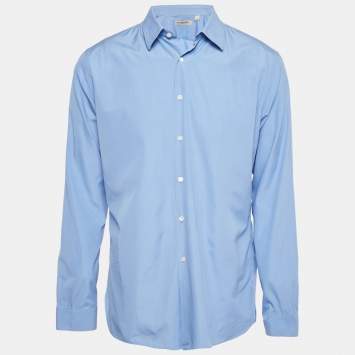 Pre Owned Burberry London Blue Cotton Full Sleeve Shirt XXXL