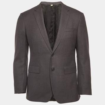 Pre Owned بليزر بربري لندن رمادي مزيج صوف قياس وسط (ميديوم)