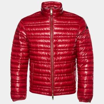 Pre Owned Burberry Red Synthetic Quilted Torford Jacket S