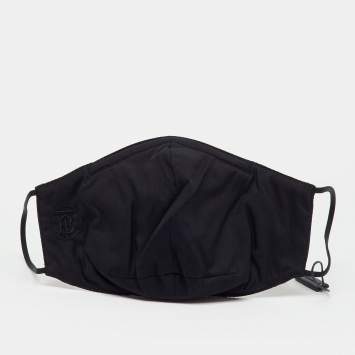 Pre Owned Burberry Black Cotton Face Mask M/L