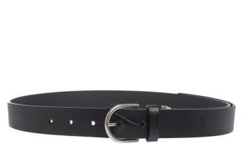 Pre Owned Burberry Black Leather Alex Buckle Belt 85CM