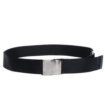 Pre Owned Burberry Black Canvas Zach Webbing Belt 80CM