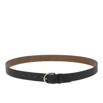 Pre Owned Burberry Black Leather Alex Buckle Belt 100CM