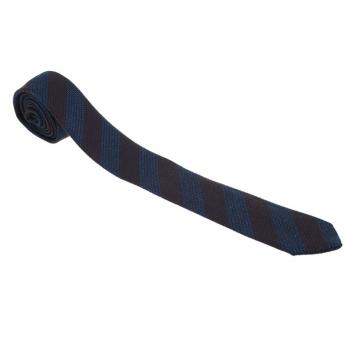 Pre Owned Burberry Blue and Brown Striped Silk Tie