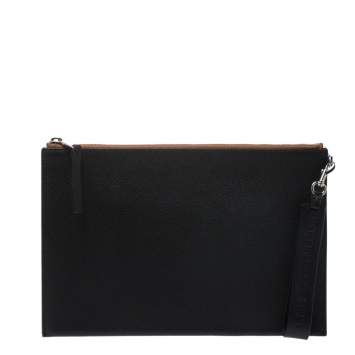 Pre Owned Burberry Black Leather Edin Zip Pouch