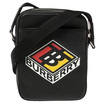 Pre Owned Burberry Black Leather Thornton Crossbody Bag