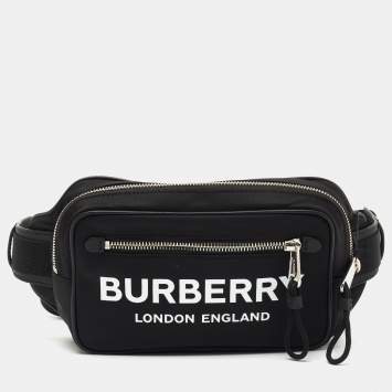 Pre Owned Burberry Black Nylon and Leather West Belt Bag 