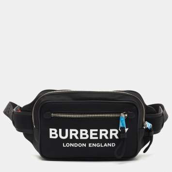 Pre Owned Burberry Black Nylon and Leather West Belt Bag 