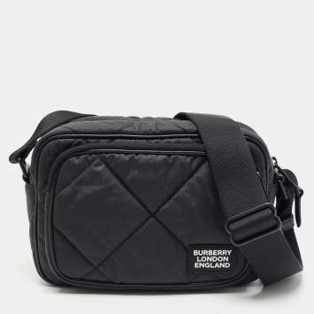 Pre Owned Burberry Black Quilted Nylon Paddy Crossbody Bag