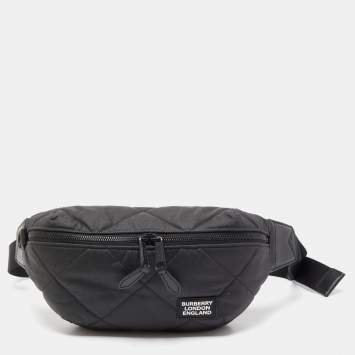Pre Owned Burberry Black Quilted Fabric Medium Sonny Bum Bag