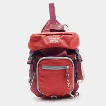 Pre Owned Burberry Multicolor Nylon Leo Sling Bag