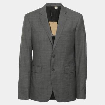 Pre Owned Burberry Grey Wool Jacket M