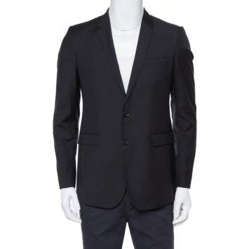 Pre Owned Burberry London Black Wool Mansell Blazer M