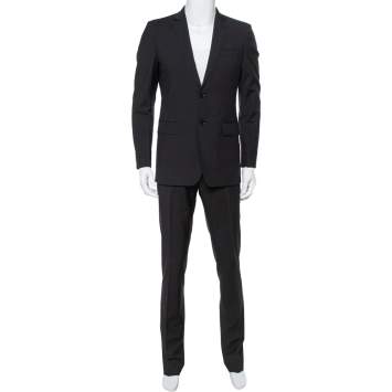 Pre Owned Burberry Black Wool Tailored Milbury Suit M