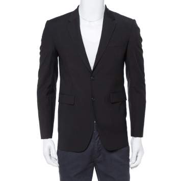 Pre Owned Burberry Black Wool Millbank Tailored Jacket S 