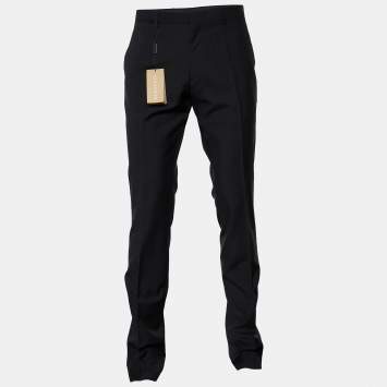 Pre Owned Burberry Black Wool Formal Trousers XXL