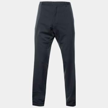 Pre Owned Burberry Black Wool Milbanl Trousers XXXL