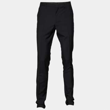 Pre Owned Burberry  Black Wool Tapered Leg Pants M