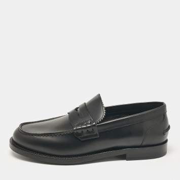 Pre Owned Burberry Black Leather Bedmont Loafers Size 39.5