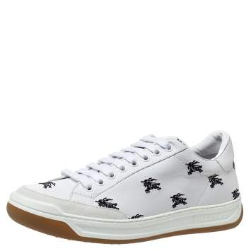 Pre Owned Burberry White Leather Timsbury Low Top Sneakers Size 40