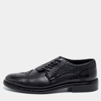 Pre Owned Burberry Black Brogue Leather Rayford Derby Size 43