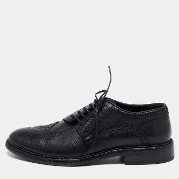 Pre Owned Burberry Black Brogue Leather Rayford Derby Size 43