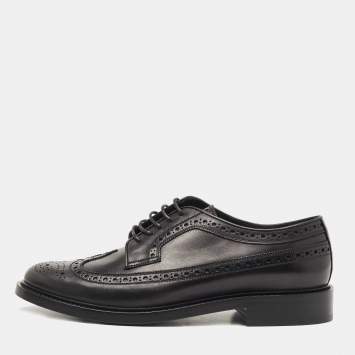 Pre Owned Burberry Black Brogue Leather Lace Up Derby Size 43
