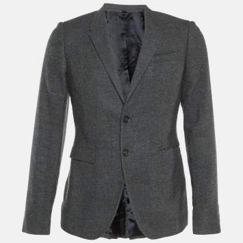 Pre Owned Burberry Prorsum Grey Wool Single Breasted Blazer S