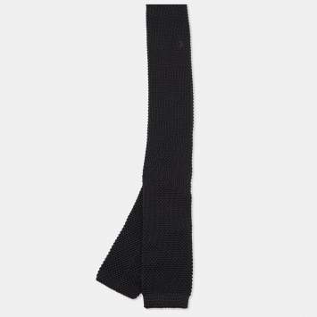 Pre Owned Burberry Black Silk Knit Skinny Tie