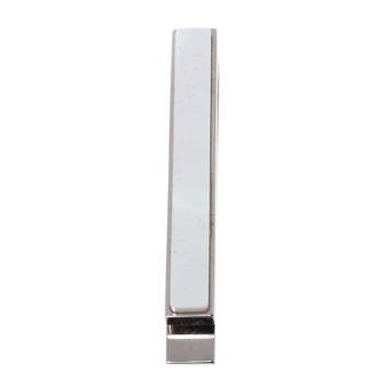 Pre Owned Burberry Silver Tone Mother of Pearl Inlay Tie Bar