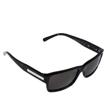 Pre Owned Burberry Dark Havana/ Brown B 4006 Rectangular Sunglasses