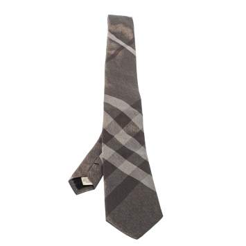 Pre Owned Burberry Metallic Brown London Silk Tie