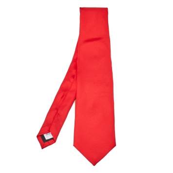 Pre Owned Burberry Bright Red Classic Cut Silk Tie