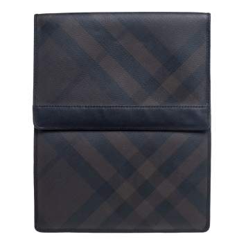 Pre Owned Burberry Dark Brown/Black Smoke Check PVC iPad Cover