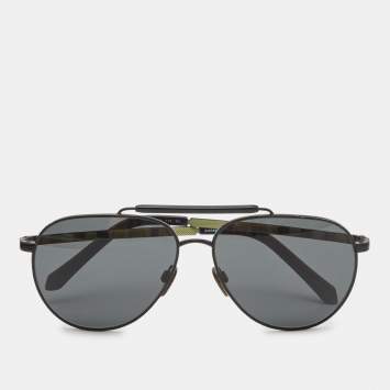Pre Owned Burberry Black B 3097 Aviator Sunglasses