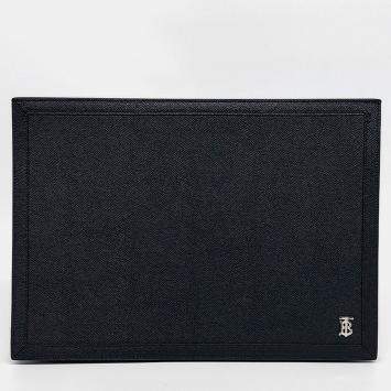 Pre Owned Burberry Black Leather Clutch
