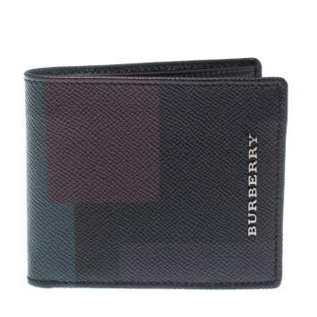 Pre Owned Burberry Multicolor Leather Bifold Wallet