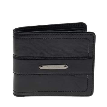 Pre Owned Burberry Black Leather Bifold Wallet