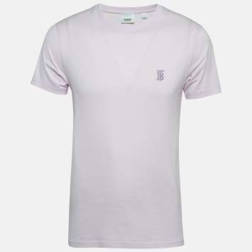 Pre Owned Burberry Light Purple Cotton Jersey T-Shirt S