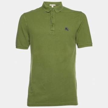Pre Owned Burberry Brit Green Cotton Pique Polo T-Shirt M