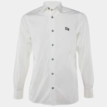 Burberry White Cotton Button Front Shirt S