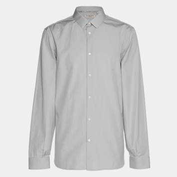 مملوكة مسبقًا Burberry  Grey Cotton Long Sleeve Tailored Shirt XL